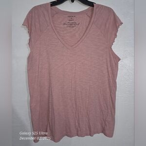 Torrid Blush Pink Short Sleeve V-Neck Top